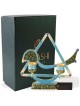 Teal Modern Bird Design Oil Candlesticks | Candle Holders | Judaica